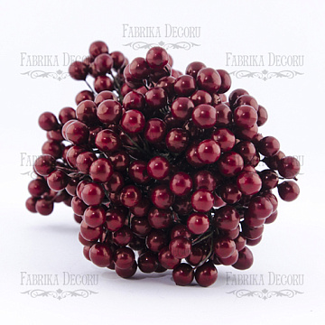 Set of lacquer guelder rose berries, mini Bordeaux, 20pcs