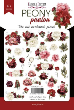 Set of die cuts Peony passion, 63 pcs - 2 Set of die cuts Peony passion, 63 pcs - 2