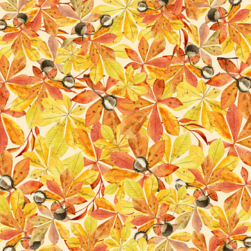 Sheet of double-sided paper for scrapbooking Botany autumn #61-02 12"x12"