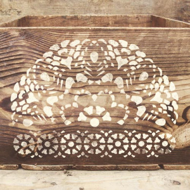 трафарет многоразовый 15x20см вязаная салфетка с бордюром #339 фабрика декору - 2 трафарет многоразовый 15x20см вязаная салфетка с бордюром #339 фабрика декору - 2