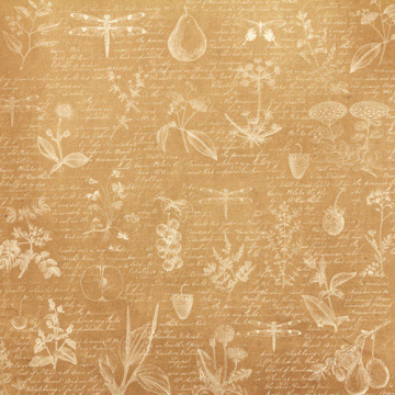 Sheet of double-sided paper for scrapbooking Summer botanical diary #64-01 12"x12" - 2