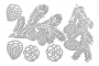 Spanplatten-Set Zweige mit Zapfen #621