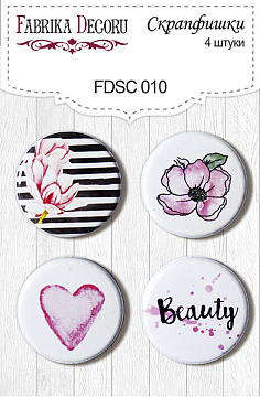Set of 4pcs flair buttons for scrabooking #010