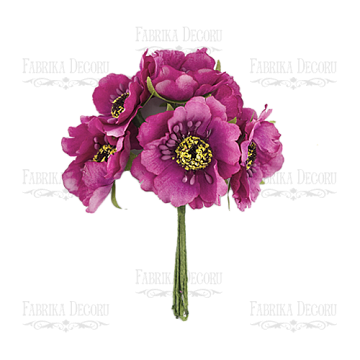  Set of flowers "Poppies" bright pink