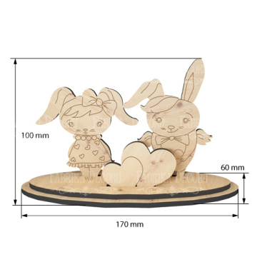 Blank for decoration #368 Bunnies in love - 2 Blank for decoration #368 Bunnies in love - 2