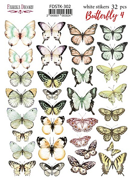 Set of stickers 32pcs Butterfly #302