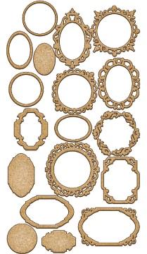 Set of MDF ornaments for decoration #139