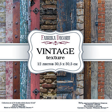 коллекция бумаги для скрапбукинга vintage texture 30.5 х 30.5 см 12 листов