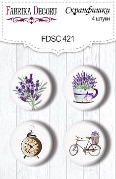 Set of 4pcs flair buttons for scrabooking Journey to Provence #421