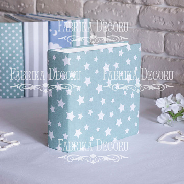 Blank album with a soft fabric cover Mint stars 20сm х 20сm