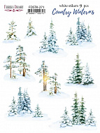 набор наклеек (стикеров) 9шт country winter #271