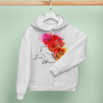 Stencil for decoration XL size (30*30cm), Portrait of a Ukrainian woman with poppies #202 - 2