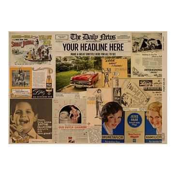 Kraft paper sheet Newspaper advertisement #04, 16,5’’x11,5’’ 