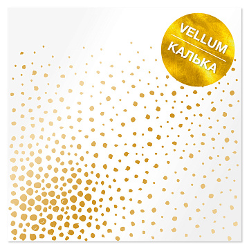 Gold foil vellum sheet, pattern "Golden Maxi Drops 29.7cm x 30.5cm