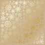 Лист односторонней бумаги с фольгированием, дизайн Golden Snowflakes Kraft, 30,5см х 30,5 см