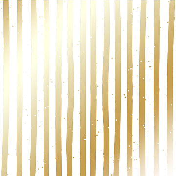 Sheet of single-sided paper with gold foil embossing, pattern Golden Stripes White, 12"x12"