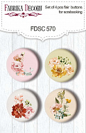 Set of 4pcs flair buttons for scrabooking Where beauty lives #570