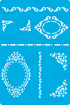 Stencil for crafts 15x20cm "Whorl frames" #260