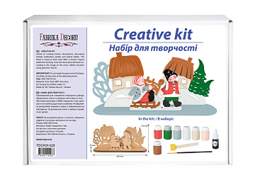 DIY wooden coloring set, desk composition "Winter fun", #028