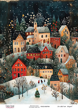 Decoupage card «Christmas Tale» #000754, 21cm x 29,7cm