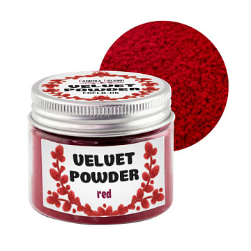 Velvet powder, color red, 50 ml