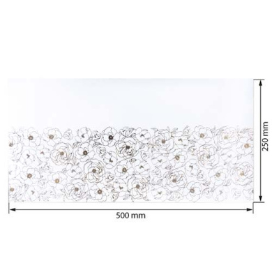 отрез кожзама с тиснением золотой фольгой, дизайн golden pion white, 50см х 25см - 2