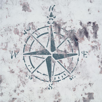 Stencil for decoration XL size (30*30cm), Rose of the Winds #064 - 2