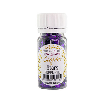 Sequins Stars, purple metallic, #118