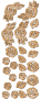 Set of MDF ornaments for decoration #119