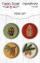 Zestaw 4 ozdobnych buttonów Winter botanical diary #527
