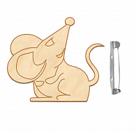 plywood brooch blank, #086