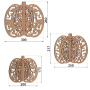 Тыквы с Завитками 3D, Заготовки для декорирования 3 шт, 30 см, 25 см, 20 см #416