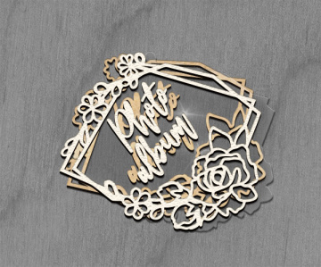 Mega shaker dimension set, 15cm x 15cm, Square frame Rose #2 - 2