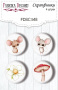 Set mit 4 Flair-Buttons zum Scrapbooking Happy Mouse Day #548