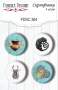 Set mit 4 Flair-Buttons zum Scrapbooking von Grunge&Mechanics 1 #364