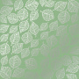 лист односторонней бумаги с фольгированием silver delicate leaves, color avocado 30,5х30,5 см