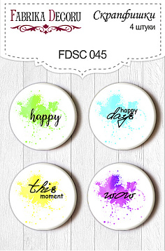 Set of 4pcs flair buttons for scrabooking #045