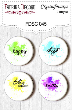 Set mit 4 Flair-Buttons für Scrapbooking #045