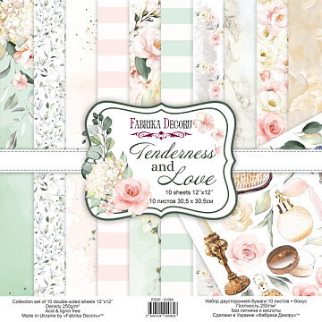 Doppelseitig Scrapbooking Papiere Satz Tenderness and love, 30.5 cm x 30.5cm, 10 Blätter