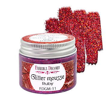 Glitter mousse, color Ruby