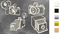  Набор чипбордов Фотоаппараты 10х15 см #668 color_Milk