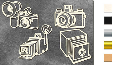  Набор чипбордов Фотоаппараты 10х15 см #668 color_Milk