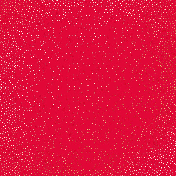 Sheet of single-sided paper with gold foil embossing, pattern Golden Mini Drops, color Poppy red, 12"x12"