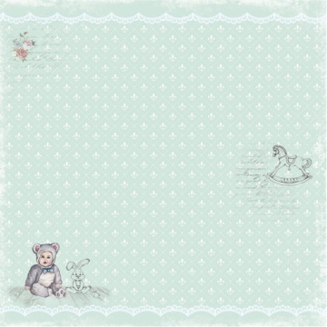 Sheet of double-sided paper for scrapbooking Baby shabby #1-02 12"x12" - 2