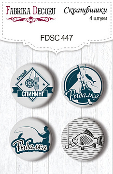 Set mit 4 Flair-Buttons zum Scrapbooking von Fishing RU #447