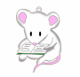 Figurka do kolorowania i ozdabiania "Czytająca mysz" #309