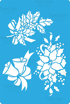 Stencil for crafts 15x20cm "Winter bouquet" #240