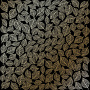 Sheet of single-sided paper with gold foil embossing, pattern Golden Leaves mini, color Black