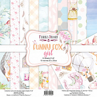 набор скрапбумаги funny fox girl 20x20 см 10 листов