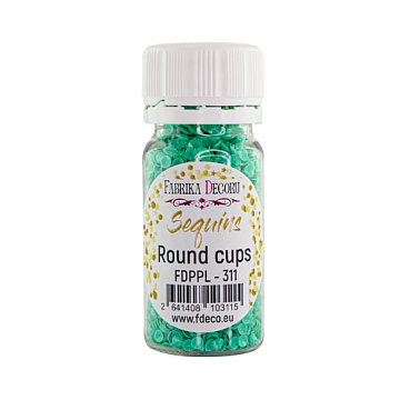 Sequins Round cups, aquamarine, #311